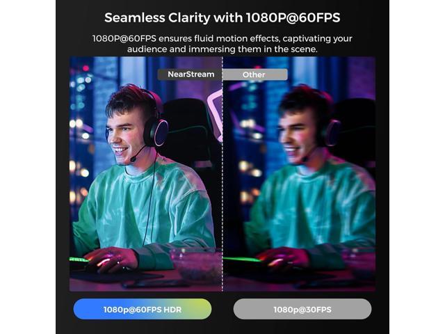 4K Webcam for PC, HDR 1080P 60FPS Streaming Webcam with Noise Canceling Mic, Software Control, 45°-95°Adjustable FOV, Auto Focus, AI Framing, Works...