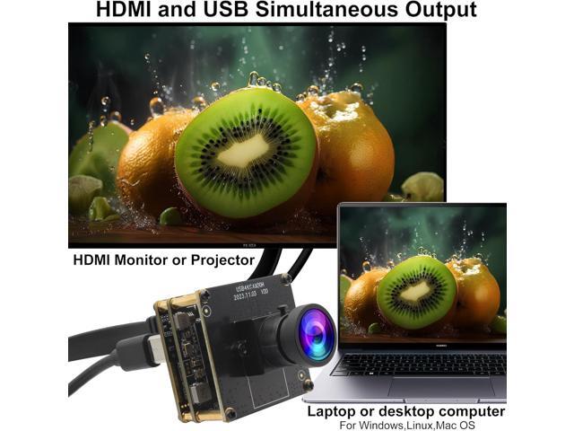 ELP 4K 60fps HDMI USB3.0 Camera for Computer Wide Angle PC Camera Mini Lightburn Camera for Laser Engraver 2X Digital Zoom USB Security Camera for...