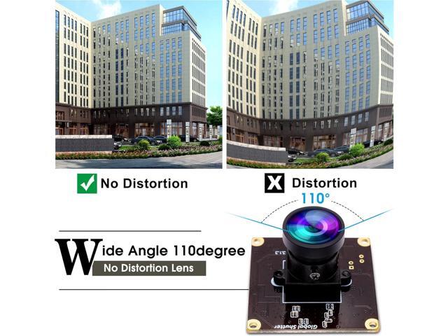 ELP High Speed Wide Angle Global Shutter USB Camera Module for Computer 1080P Mini UVC USB2.0 Webcam Board with 110degree No Distortion Lens AR0234...