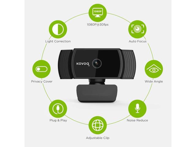 1080P Webcam with Microphone and Privacy Cover, Streaming Webcam Full HD, USB Mac/PC/Desktop/Laptop Web Camera for Remote Working/Learning,...