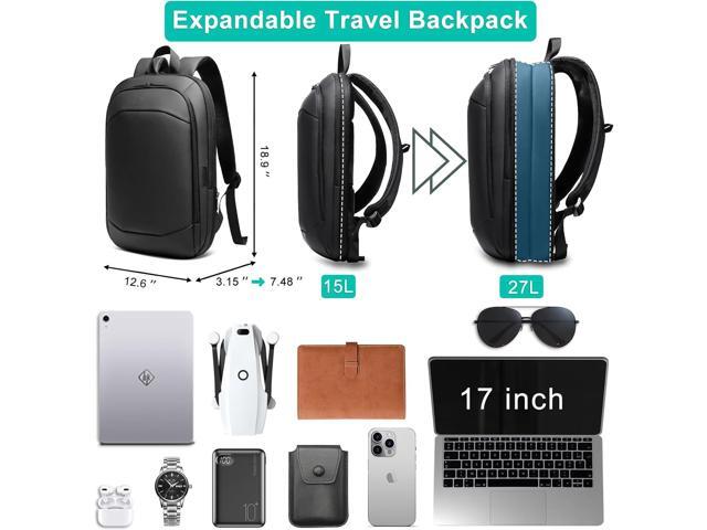 Business Backpack for Men 17 Inch,Slim & Expandable Waterproof Travel Laptop Backpack with USB Charger Port,Anti-Theft Lightweight Large Work...