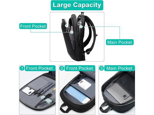 Business Backpack for Men 17 Inch,Slim & Expandable Waterproof Travel Laptop Backpack with USB Charger Port,Anti-Theft Lightweight Large Work...
