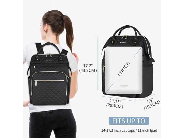 EMPSIGN 17 Inch Laptop Backpack for Women, Work Business Travel Computer College Bags, Large Capacity Water-repellent Quilted Casual Daypack with...