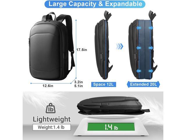 hk Business Backpack for Men 17 Inch,Slim & Expandable Waterproof Travel Laptop Backpack with USB Charging,Anti-Theft Lightweight Large Work...