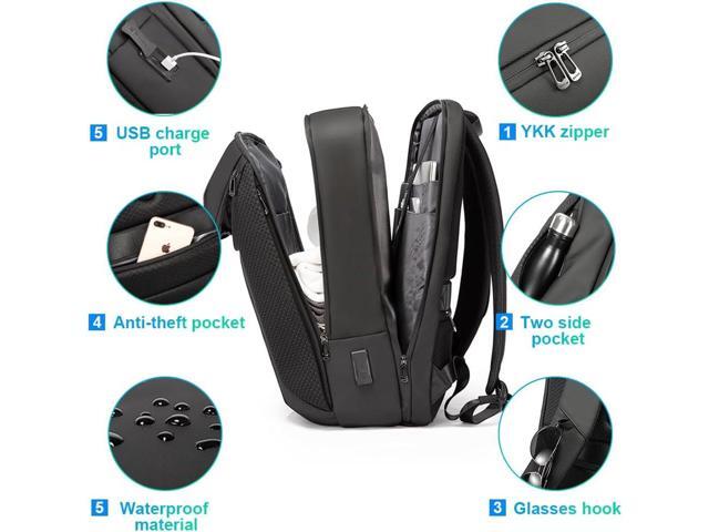 BANGE Smart Business Laptop Backpack Waterproof can fit 15.6-17.3 Inch Laptop with 3.0 USB charging port for men and women