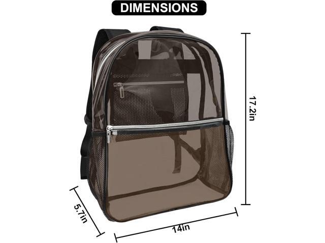 Clear Backpack Heavy Duty TPU Transparent Backpack for Sports,Work,Security Travel.(Black)