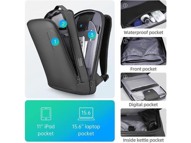 MARK RYDEN Slim Laptop Backpack for Men, High Tech Backpack with Scratch Resistant Shell and USB Charging Port, Waterproof Business Backpack Ideal...