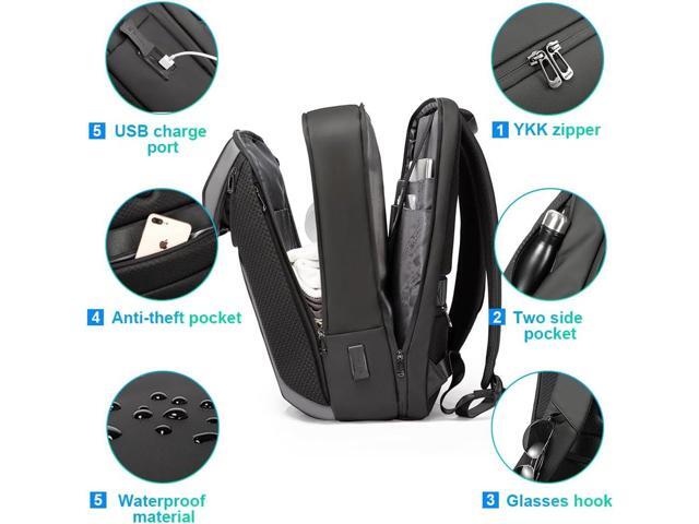 BANGE Smart Business Laptop Backpack Waterproof can fit 15.6-17.3 Inch Laptop with 3.0 USB charging port for men and women