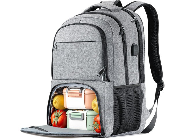 BIKROD unch Backpack, Insulated Cooler Lunch Bag Backpack, Large School Backpacks for Teen Boys Water Resistant Back Pack Gift for Men Fit 17 Inch...