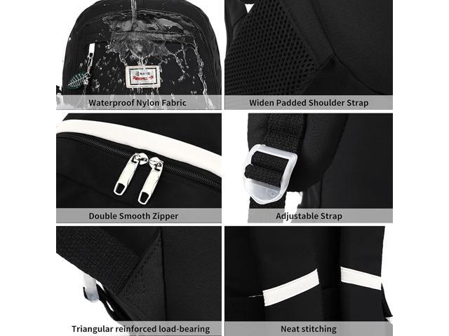 Large Backpack Girl Backpack Teen Girls Bookbag College Women Middle High School School Bag For Big Student Laptop Backpack (Black)