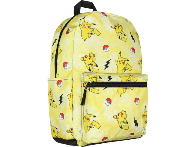Bioworld Pokemon Pikachu Pokeball Tie Dye 17' Travel Laptop Backpack