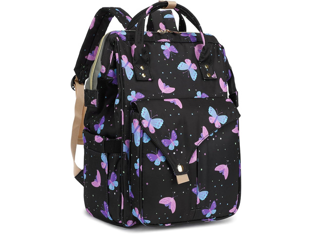 Butterfly Laptop Backpack College School Backpack Bookbags Nurse Backpacks Travel Bags for Women Girls Fits 15.6 Inch Notebook