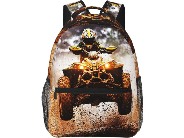 Backpack Dirt Quad Bike 4 Wheelers Off Road Ride on ATV, Travel Laptop Backpacks Casual College Daypack School Bag for Boys Girls Men Adult
