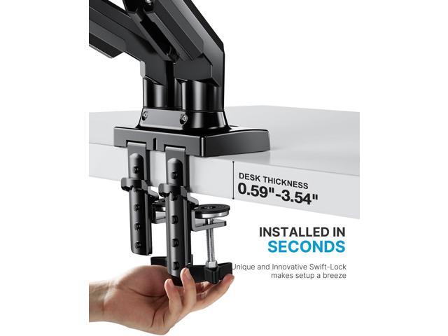 HUANUO Dual Monitor Stand - Full Adjustable Monitor Desk Mount Swivel Vesa Bracket with C Clamp, Grommet Mounting Base for 13 to 30 Inch Computer...