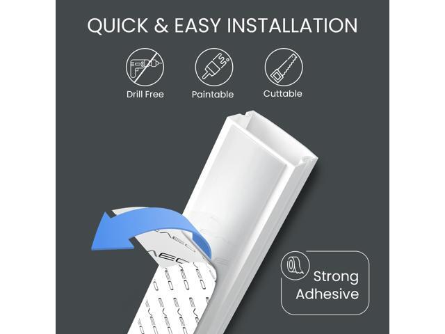 Cord Hider 153in - Cord Covers for Wires - Paintable Cable Hider - Cable Management - Wire Hiders for TV On Wall - Cable Management Cord Hider Wall...