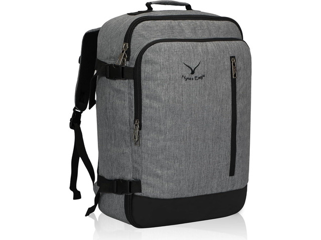 Hynes Eagle Carry on Backpack 38L Large Travel Backpack for Women Flight Approved Weekender Bag Laptop Backpack Men 15 inches Black Grey 2023