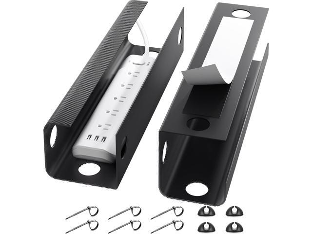 Yecaye 2 Pack Cable Management Under Desk, 31.5 in Under Desk Cable Management Tray,Cord Hider,Cord Organizer, No Screw Wire Management for Office...