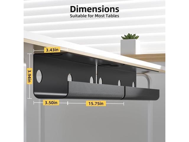 Yecaye 2 Pack Under Desk Cable Management Tray, 31.5 in Cable Management Under Desk,Cord Hider,Cord Organizer, No Screw No Drill Wire Management...