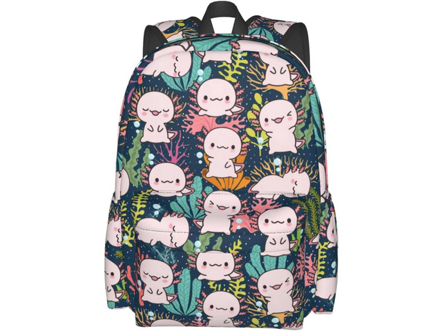 MISOLAXI Axolotl Backpack Casual Daypacks, College Bag Laptop Backpacks, Backpacks for Boys Girls Children and Adult, with Adjustable Padded Straps