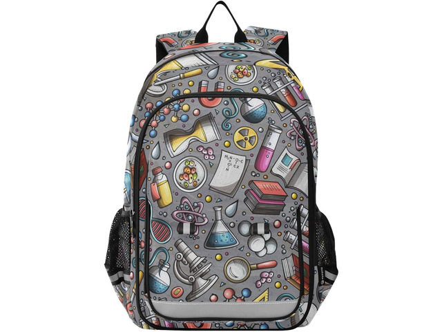 Educational Science Cartoon Cute Backpack School Bag Lightweight Laptop Backpack Student Travel Daypack with Reflective Stripes