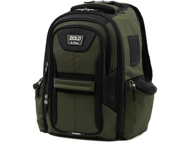 Travelpro Bold Lightweight Rugged Backpack, Fits up to 15.6 inch laptop and tablet sleeve, Olive/Black