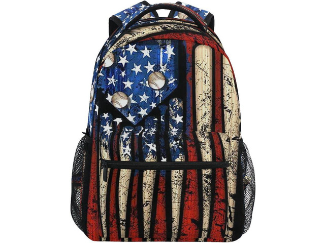 Giwawa American Flag Baseball Print Backpack Patriotic USA School Bookbag for Boys Girls Computer Backpacks Book Bag Travel Hiking Camping Gym...