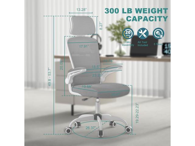 Mimoglad Office Chair, High Back Ergonomic Desk Chair with Adjustable Lumbar Support and Headrest, Swivel Task Chair with flip-up Armrests for...