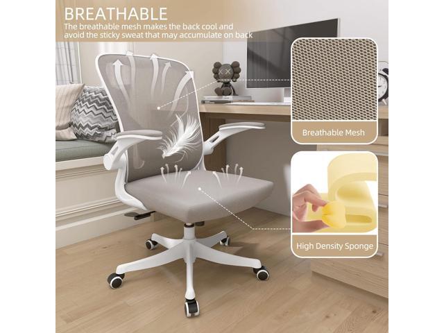 Monhey Office Chair Ergonomic Desk Chair with Lumbar Support & Headrest & Flip-up Arms Height Adjustable Rocking Swivel High Back Computer Chair Warm...
