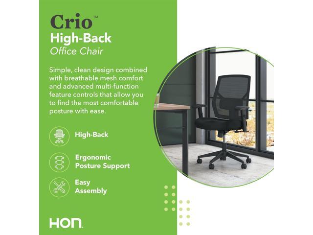 HON Crio Ergonomic Office Chair, High Back Task Chair with Adjustable Arms, Lumbar Support, 360 Swivel, Center-Tilt Recline, for Desks, Computers,...