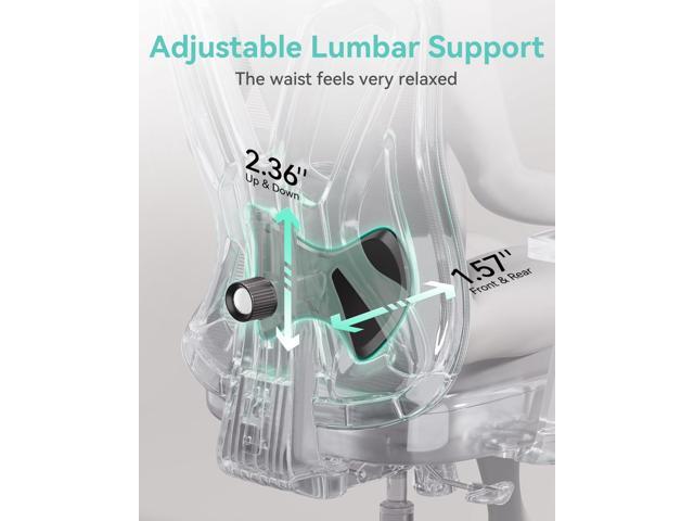 Hbada P5 Ergonomic Office Chair, Desk Chair with Adjustable Lumbar Support and Height, Comfortable Mesh Computer Chair with Footrest 2D Headrest,...