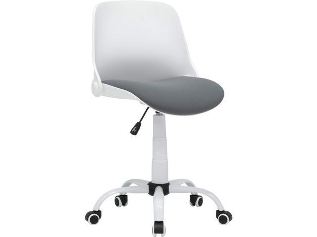 Studio Designs Contoured Folding Swivel Task Chair Ergonomic Desk Chair with Adjustable Height, Folding Back for Compact Storage, Padded Seat White
