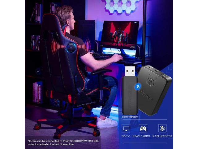 GTRACING Gaming Chair with Footrest Speakers Video Game Chair Bluetooth Music Heavy Duty Ergonomic Computer Office Desk Chair Red