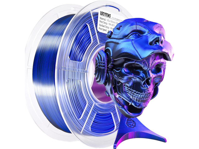 PLA Filament 1.75mm, High Speed Printing Silk PLA 3D Printer Filament, Tri Color Filament Black Purple Blue 1.75 PLA Filament, 3 in 1 Coextrusion...