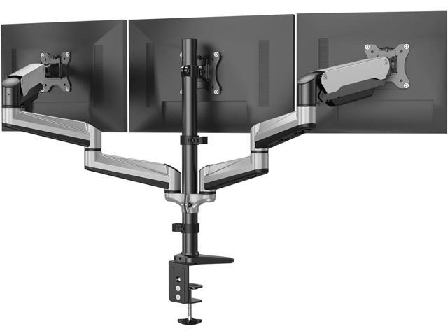HUANUO Triple Monitor Stand - Full Motion Articulating Gas Spring Monitor Mount Fit Three 17 to 32 inch Flat/Curved LCD Computer Screens with...
