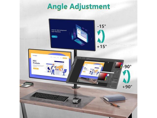 WALI Triple Monitor Desk Mount, Fully Adjustable Three Monitor Stand Fits 3 Screens up to 27 inch, 22 lbs, Weight Capacity per Arm (M003), Black