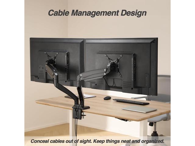 AVLT Dual 13'-43' Monitor Arm Desk Mount fits Two Flat/Curved Monitor Full Motion Height Swivel Tilt Rotation Adjustable Monitor Arm -...