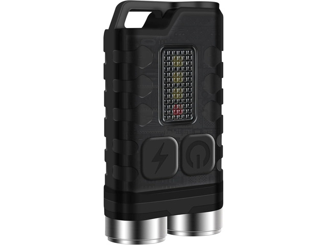 EDC Flashlight Rechargeable, 10 Modes LED Mini Keychain Flashlights High Lumens, Pocket Flash Light with UV Red Blue Side Light, Waterproof Small...