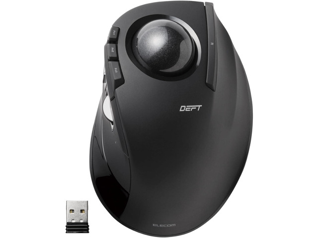 ELECOM DEFT Trackball Mouse, 2.4GHz Wireless, Finger Control, 8-Button Function with Smooth Tracking, Ergonomic Design, Optical Gaming Sensor,...