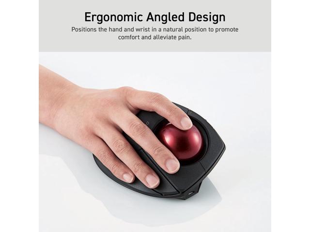 ELECOM DEFT PRO Trackball Mouse, Wired, Wireless, Bluetooth 3 Types Connection, Ergonomic Design, 8-Button Function, Red Ball, Windows11, MacOS...