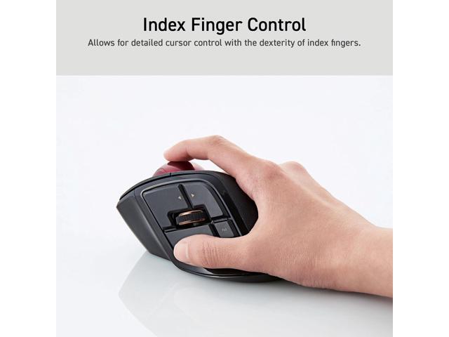 ELECOM DEFT PRO Trackball Mouse, Wired, Wireless, Bluetooth 3 Types Connection, Ergonomic Design, 8-Button Function, Red Ball, Windows11, MacOS...