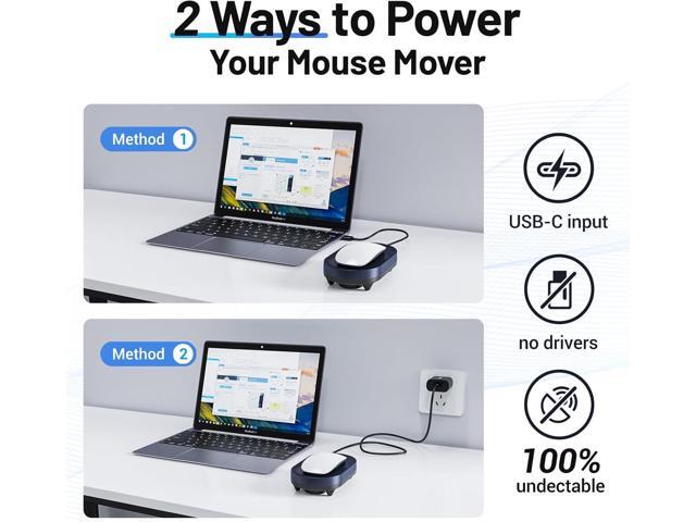 HONKID Undetectable Mouse Jiggler - Auto Mover with On/Off Switch & USB Port, No Software Needed, Prevent Sleep/Lock for Home Office &...