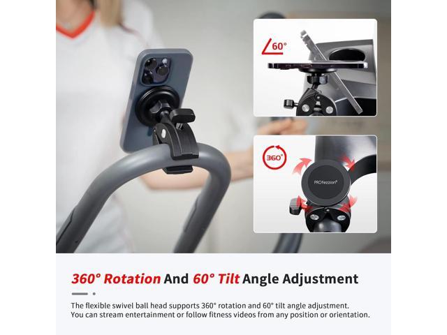 Phone Holder Mount Magnetic Accessories: Fitness Equipment Gym Motorcycle Handlebar, Exercise Bike, Treadmill, Stroller, Cart, for Magsafe iPhone...