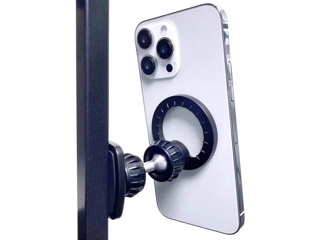 Gym Magnetic Phone Holder Mount for MagSafe, [Upgraded Metal & 360Â° Adjustable] Dual Magnetic Phone Holder for Gym Workout Compatible with iPhone...
