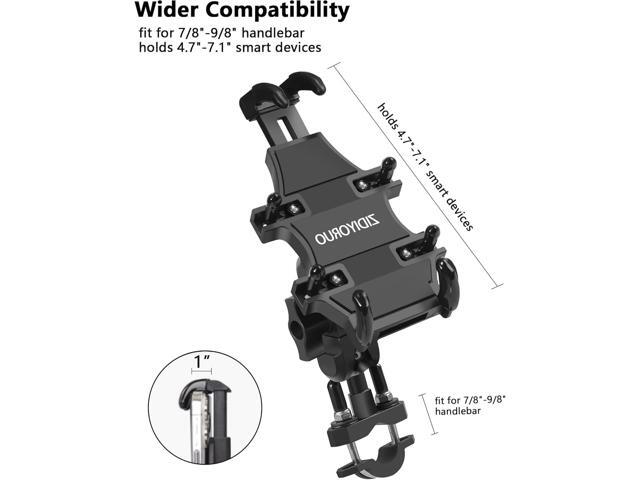 ATV Phone Holder, Quad Phone Mount, 8 Clamps Holds 4.7-7.1' Phones, One Hand Operation Motorcycle Phone Clip for 7/8-9/8' Handlebar,Compatible with...