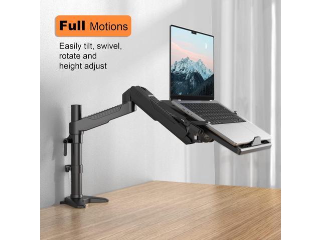 Gas Spring Laptop Mount with Adjustable Tray - Klearlook 2in1 Full Motion Monitor Laptop Stand Mount,Fully Adjustable Extension Arm Mount with...