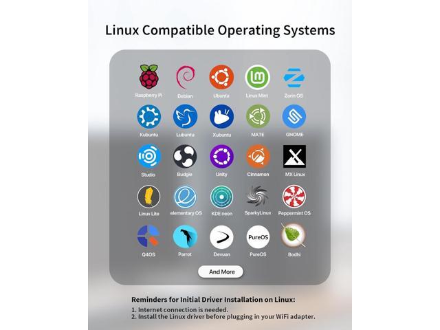 BrosTrend AX1800 USB WiFi 6 Linux Compatible Linux WiFi Adapter for PC & Raspberry Pi 2+, Supports Ubuntu, Mint, Debian, Kubuntu, Mate, Zorin,...