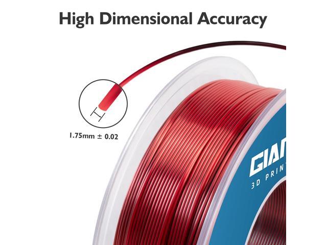 GIANTARM Dual Color PLA Filament, Silk PLA Filament 1.75mm +/-0.02mm,1KG Spool(2.2lbs) Vacuum Packaging, 3D Printing Filaments Fit Most FDM Printer