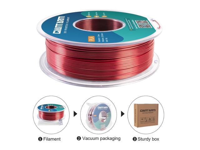 GIANTARM Dual Color PLA Filament, Silk PLA Filament 1.75mm +/-0.02mm,1KG Spool(2.2lbs) Vacuum Packaging, 3D Printing Filaments Fit Most FDM Printer