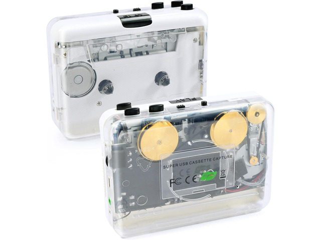Auto Reverse Clear Stereo Cassette Player,Built-in Cool Copper Wheel MovementEarphone,Cassette Tape to MP3 Converter with Tape Converter...