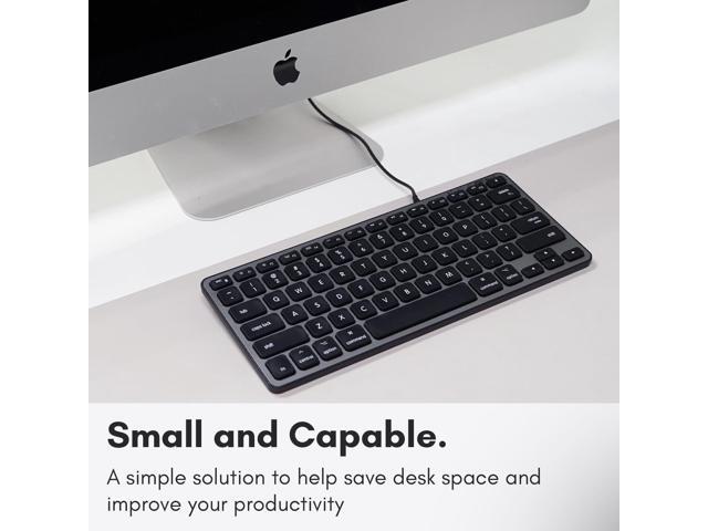 Macally Backlit Wired Keyboard for Mac Compatible Apple Keyboard (Small and Compact) Comfortable All Day Typing USB Keyboard for MacBook Pro/Air,...